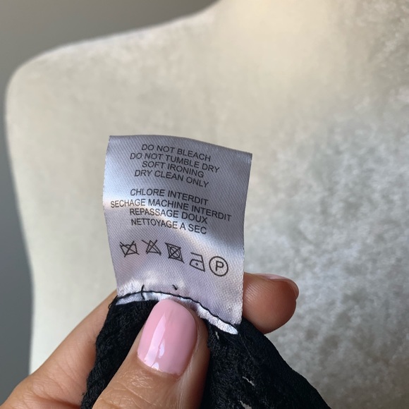 IRO Emmie BLACK lacework open sheer silk top 36 - Picture 6 of 8